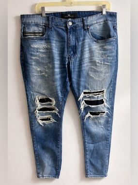 Jordan Craig Legacy Edition Distressed Jeans 36x32 Slim Fit Blue Denim